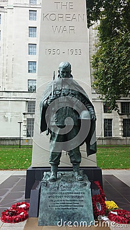 The Korean War Statue in London Editorial Stock Photo